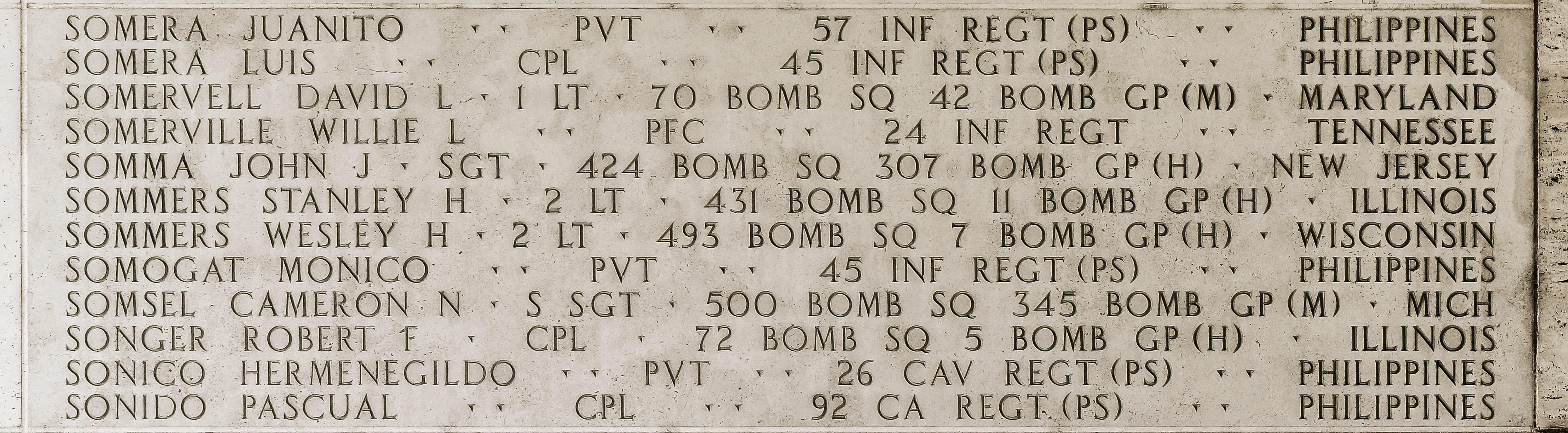 Willie L. Somerville, Private First Class